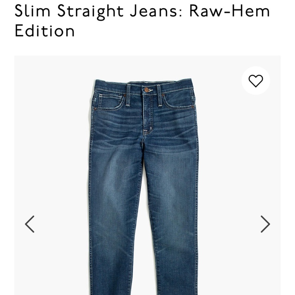 Madewell Straight leg raw hem jeans